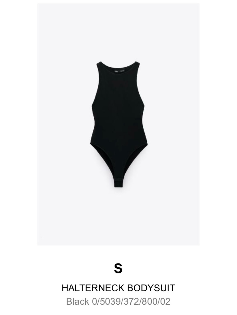 Halterneck Bodysuit - Black Zara